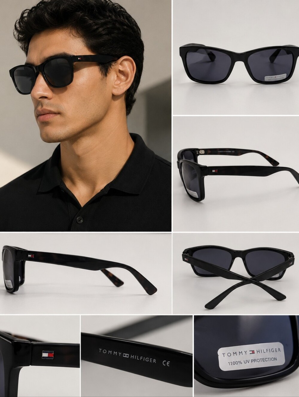 Tommy Hilfiger Black Men's Square Sunglasses